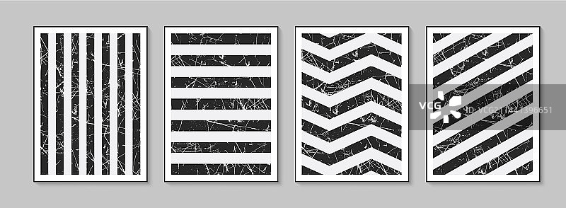 黑白条纹海报抽象几何图片素材