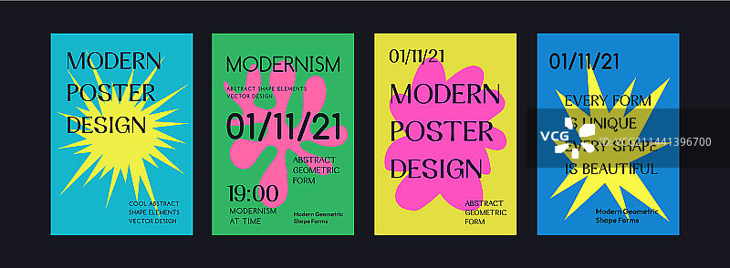 现代抽象几何标语牌合集图片素材