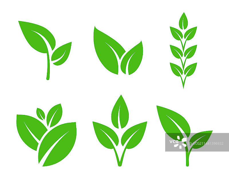 叶子植物图标生物标志设计图片素材