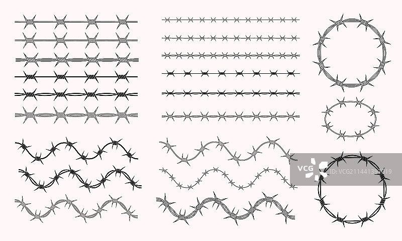 带刺铁丝网笔刷设计图片素材