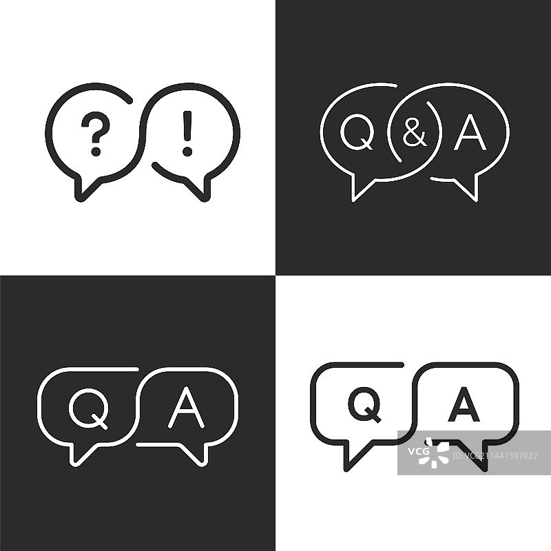 常见问题解答问题和答案图标集问答语音图片素材
