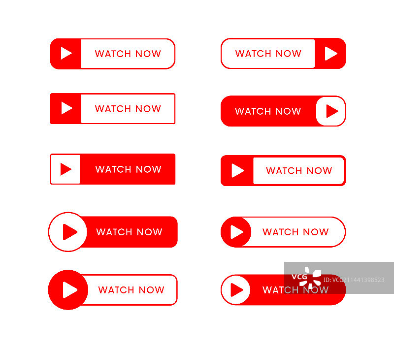 立即观看视频banner按钮合集图片素材