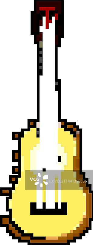 爵士原声吉他像素艺术图片素材