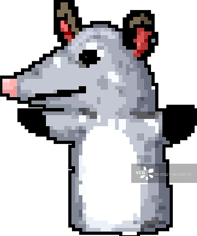 鼹鼠手偶游戏像素艺术图片素材