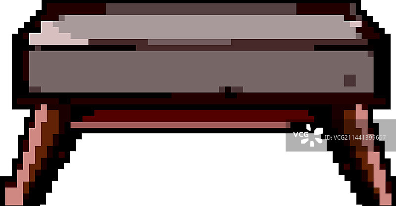 卧室游戏像素画木制长椅图片素材
