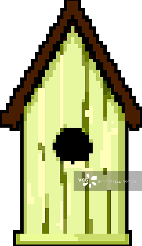 像素艺术木制鸟舍游戏图片素材