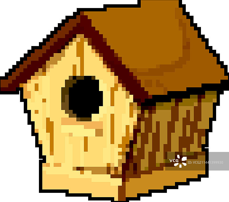 喂食器鸟屋像素画图片素材