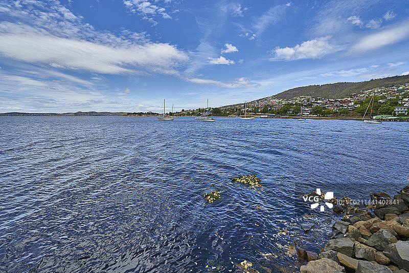 澳大利亚霍巴特港口帆船图片素材