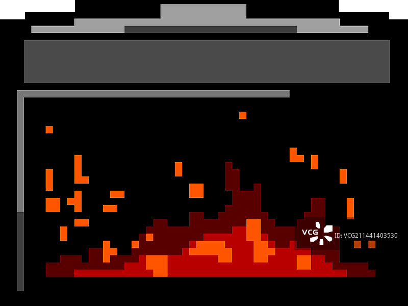 砖砌壁炉像素画图片素材