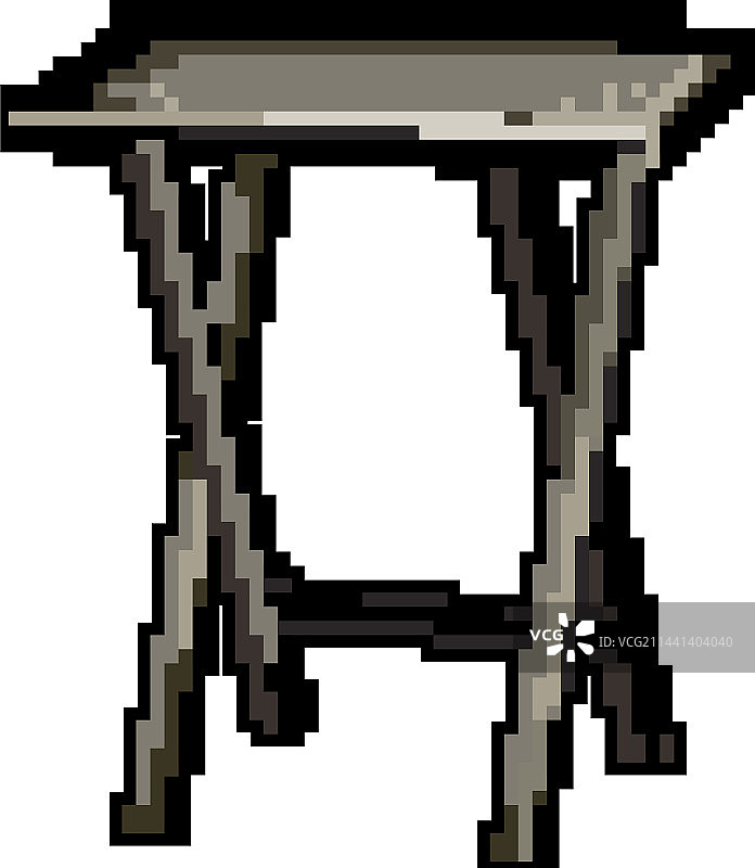 户外折叠桌游戏像素画图片素材