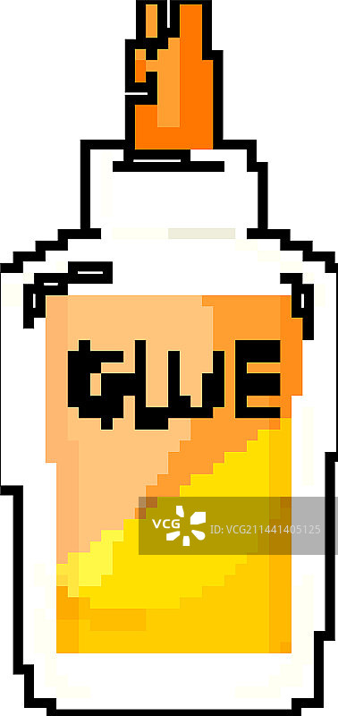 管状胶水瓶游戏像素艺术图片素材