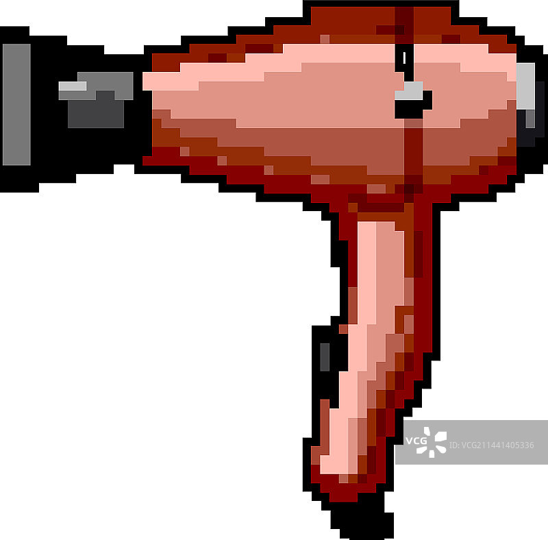 女人吹风机游戏像素画图片素材