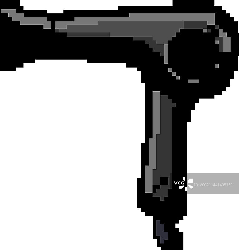 女性吹风机游戏像素艺术图片素材