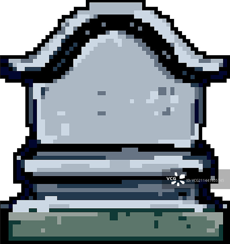石头墓碑像素画图片素材