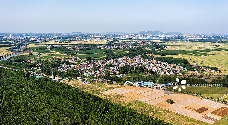 航拍山东省临沂市临沭县春季风景图片素材