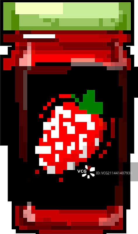 玻璃果酱水果像素艺术图片素材