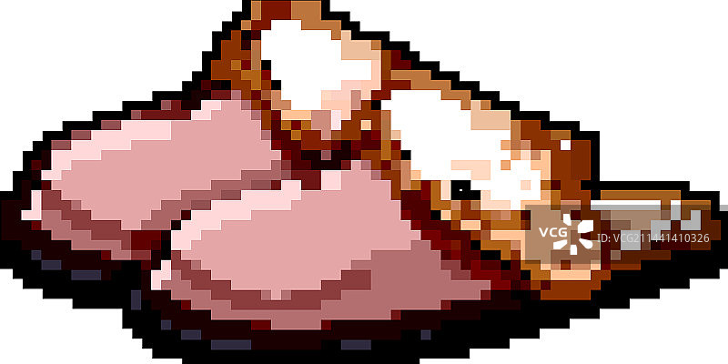 男士暖拖鞋像素风图片素材