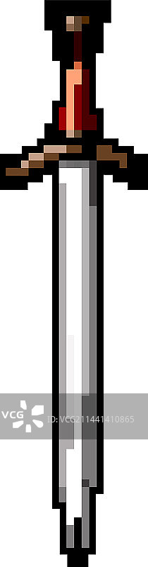 中世纪金属武器游戏像素艺术图片素材