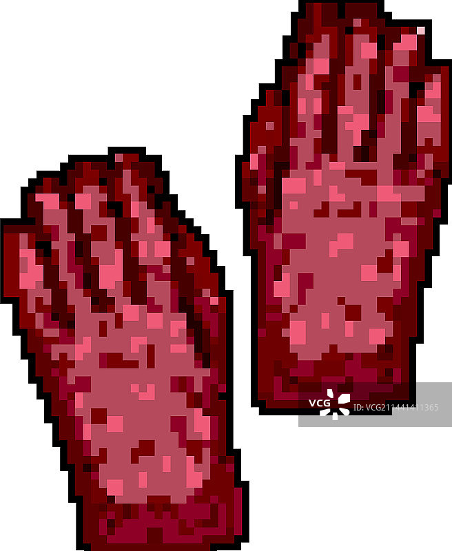 纺织品冬季手套像素艺术图片素材