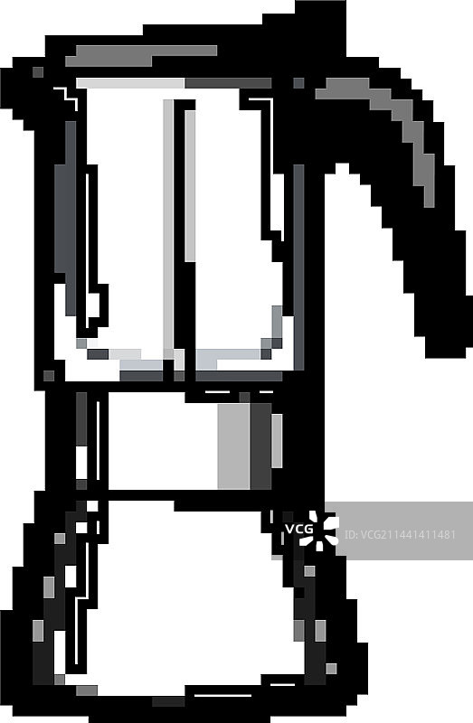 早餐摩卡壶咖啡像素艺术图片素材