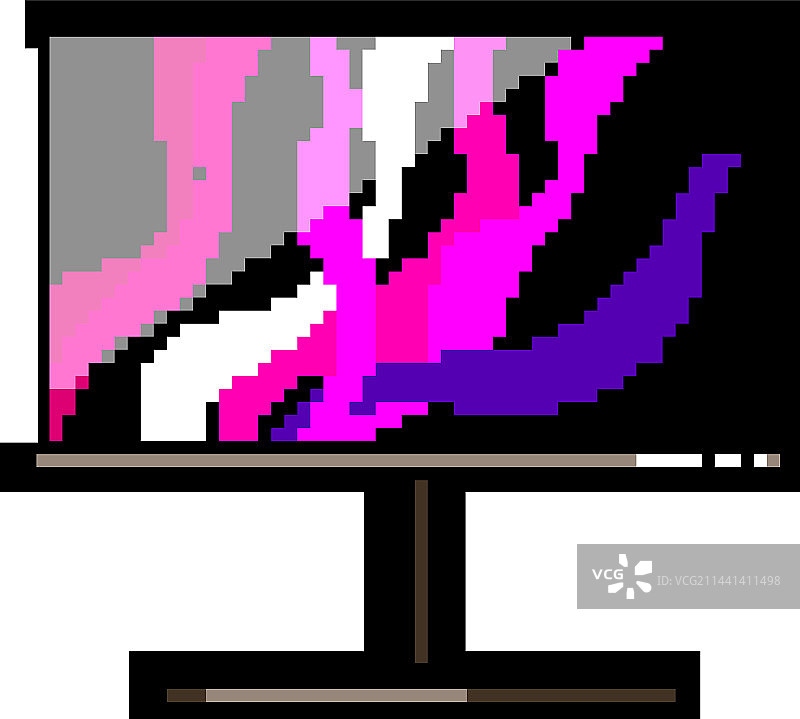 笔记本电脑显示器PC游戏像素艺术图片素材