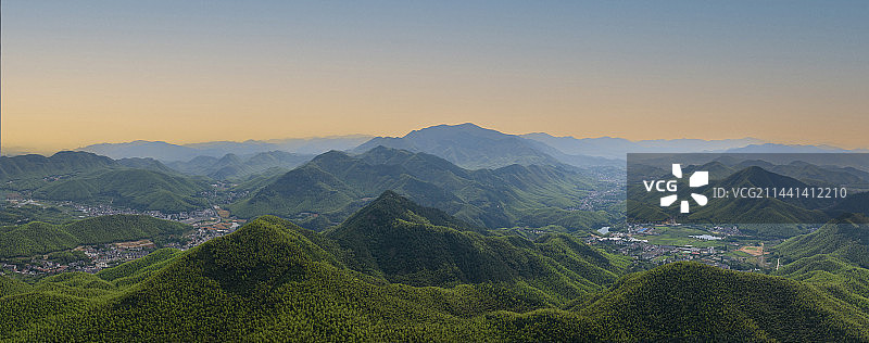 浙江湖州安吉竹海风光航拍图片素材