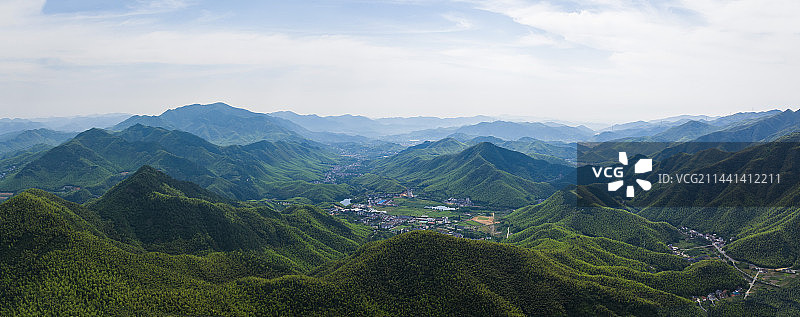 浙江湖州安吉竹海风光航拍图片素材