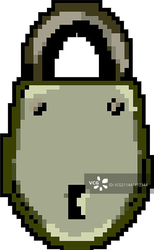 复古游戏像素艺术安全挂锁图片素材