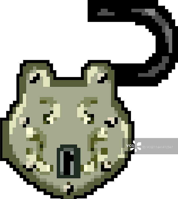 老式像素风钥匙挂锁图片素材