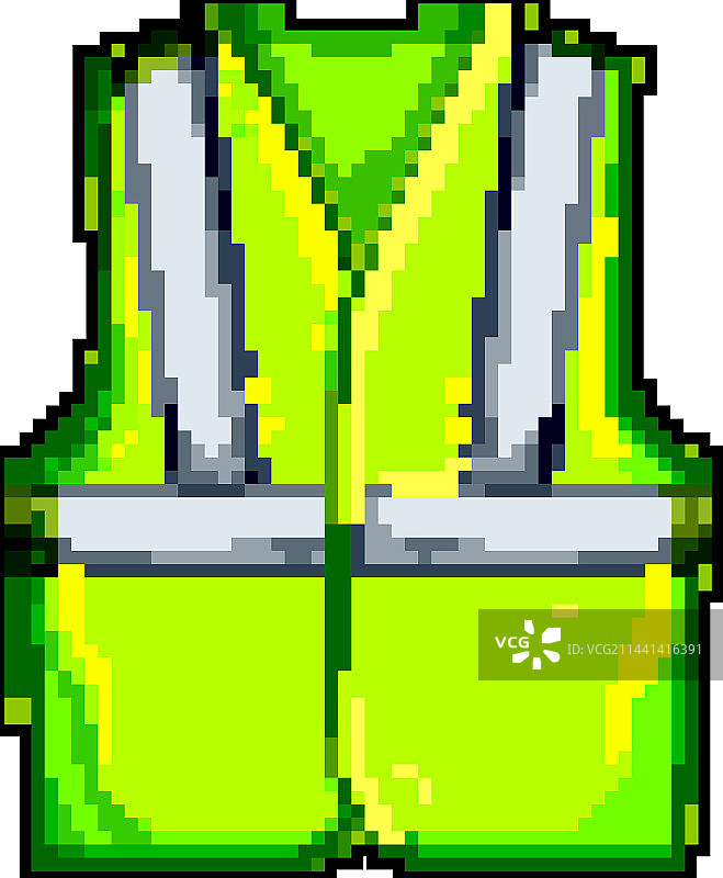 正面安全背心游戏像素画图片素材