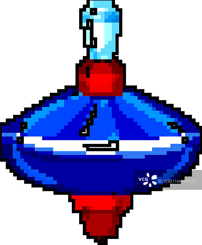 儿童玩陀螺玩具游戏像素艺术图片素材