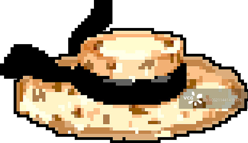 时尚草帽像素艺术图片素材