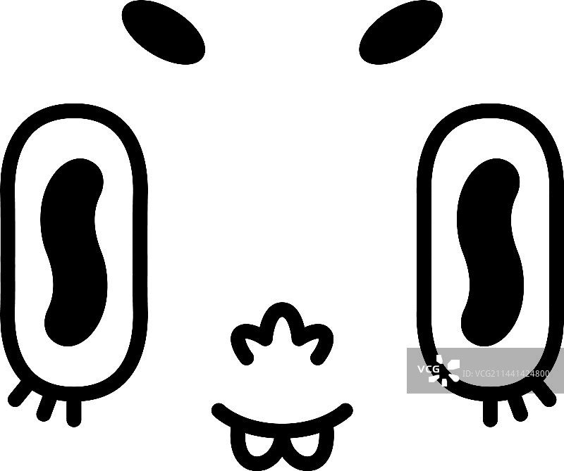 大眼睛的复古卡通吉祥物脸图片素材