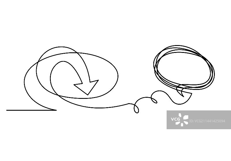 抽象连续线条箭头和评论banner图片素材