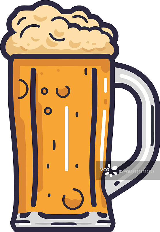 黄色马克杯里的泡沫啤酒图片素材