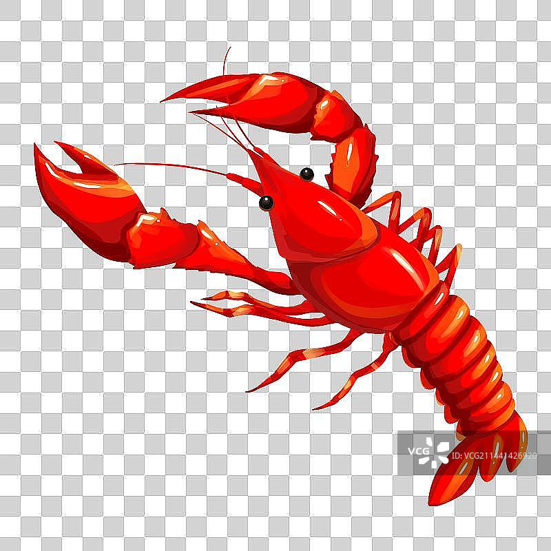 手绘卡通小龙虾图片素材
