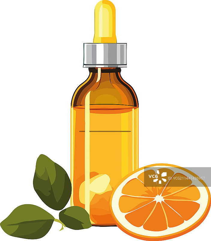 具有清新柑橘香味的草药瓶图片素材