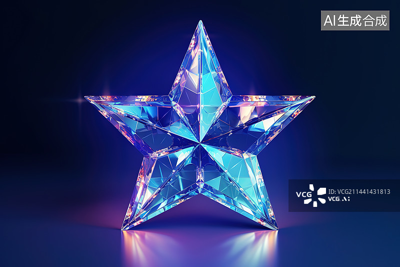 【AI数字艺术】蓝色背景下圣诞装饰的特写镜头图片素材