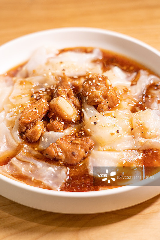 广东省佛山市顺德区陈村镇传统美食排骨蒸陈村粉图片素材