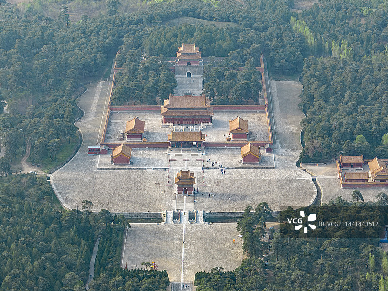 航拍河北保定易县清西陵宫殿历史建筑图片素材