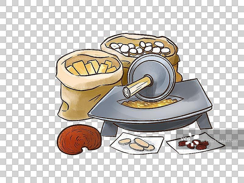 中药 中医药 熬药 处理药材 药书 中药材 药罐子图片素材