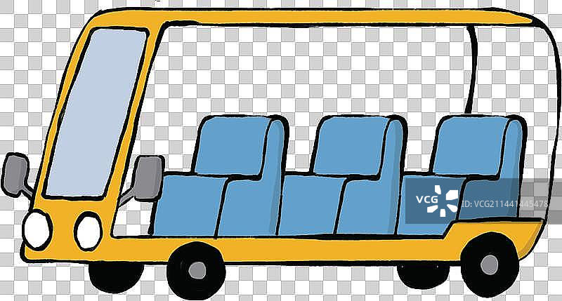 游乐园卡通手绘游览车图片素材