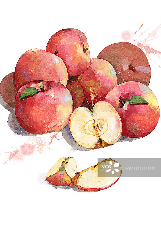 苹果白色背景下的水果特写镜头图片素材