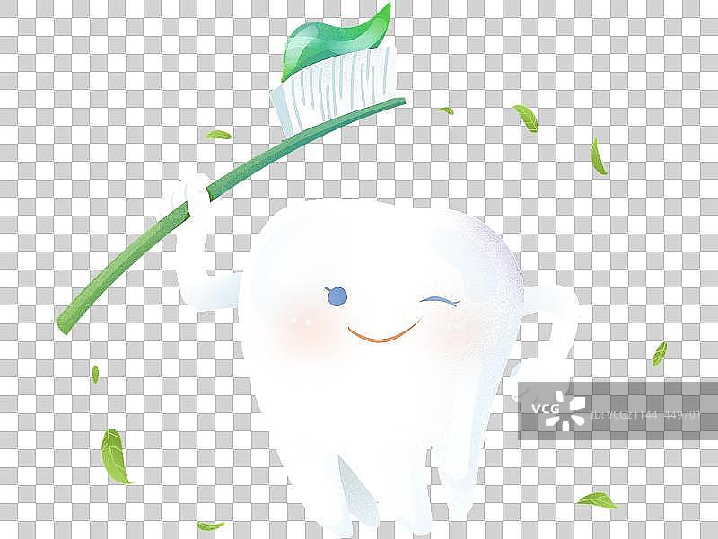 牙齿拿挤好牙膏的牙刷图片素材