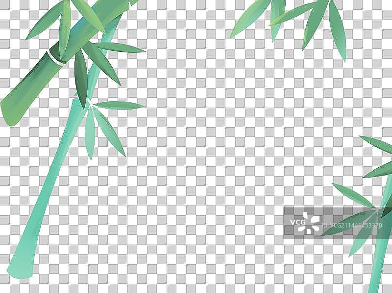 清新竹子竹叶插画元素图片素材