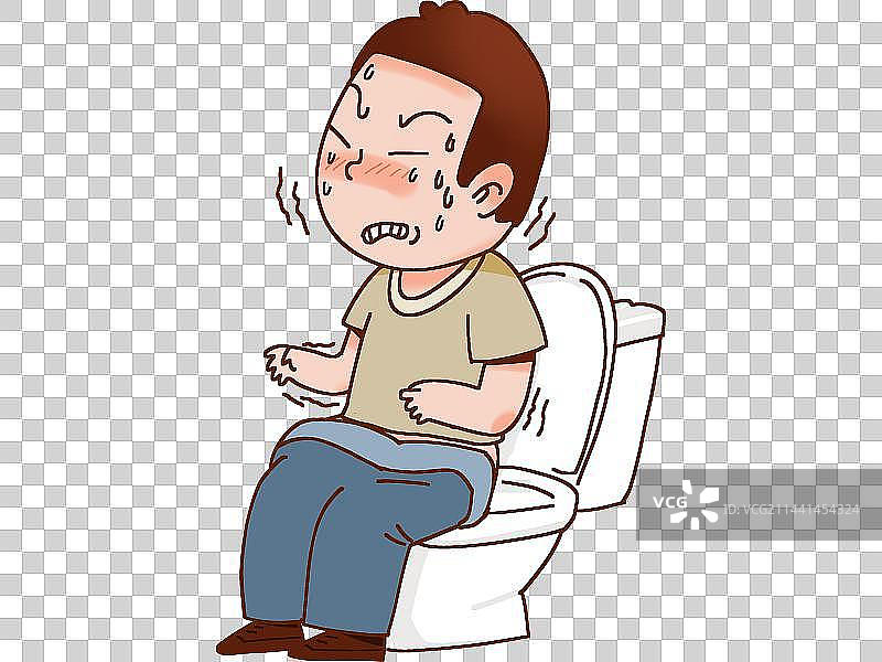 便秘坐在马桶上拉不出来图片素材