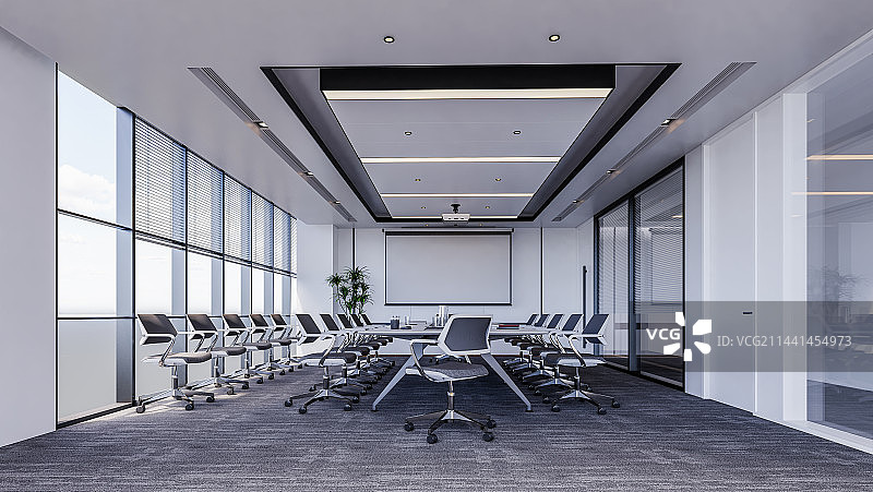 写字楼内部现代开放式办公室会议室图片素材