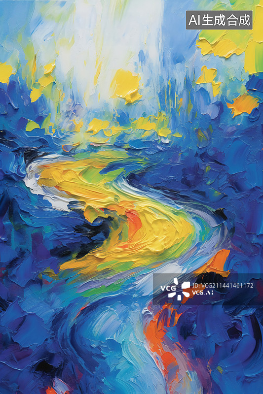 【AI数字艺术】厚涂抽象的油画艺术背景图片素材