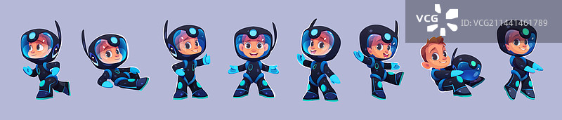 卡通儿童宇航员套装图片素材