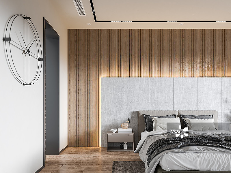 现代简约风格卧室温馨大床房图片素材